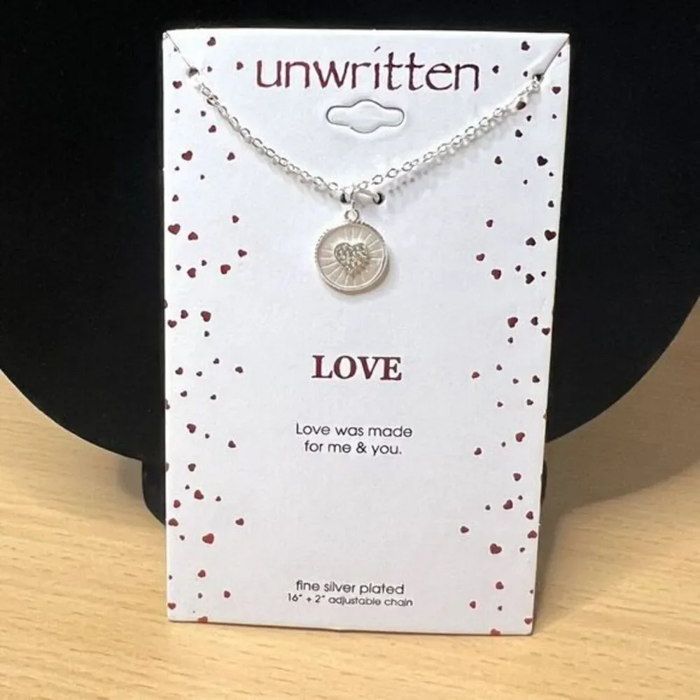 UNWRITTEN‎ LOVE Fine Silver Plated Chain Necklace 16